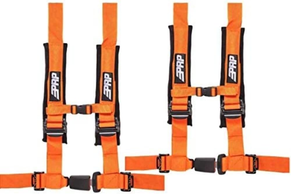 PRP 2" SBAuto2 4 Point Harness 4.2 with Auto Style Latch, 2 Pack (Orange)