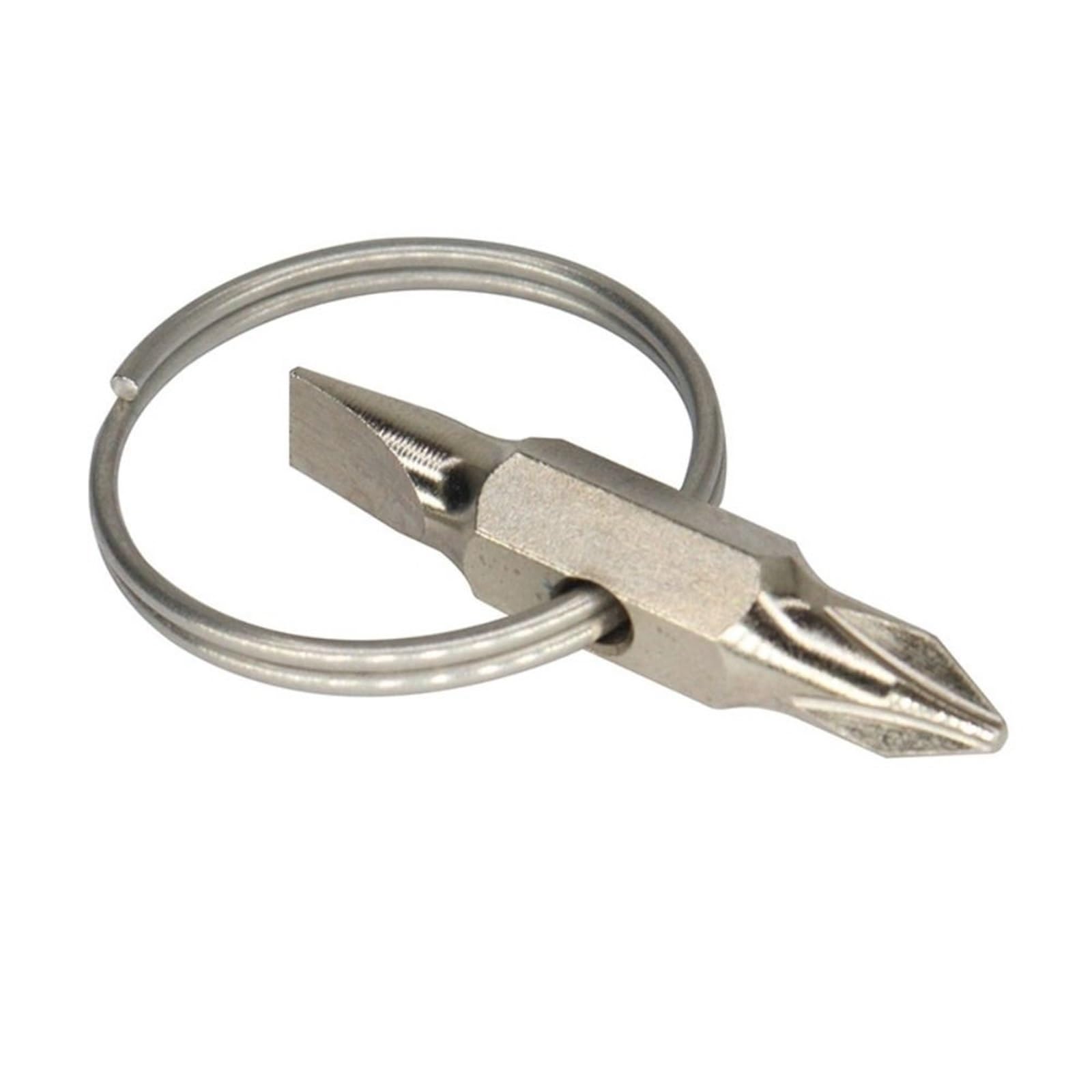 1Pc Portable Key Ring Keychain Screwdriver Pocket Multifunction Phillips Slotted Repair Tool Gadget Mini Easy to Carry