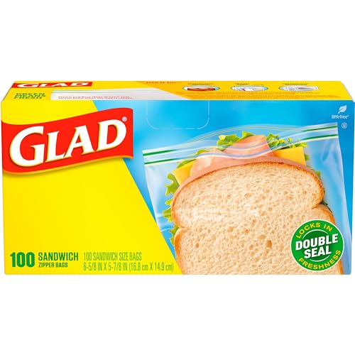 Glad Zipper Food Storage Sandwich Bags, 100 Count (Packaging May Vary) - Image 8