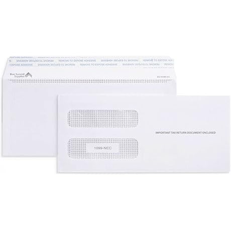 Blue Summit Supplies 1099 Envelopes 3 13/16 x 8 3/8, Peel and Seal, Blue(500 Pack)