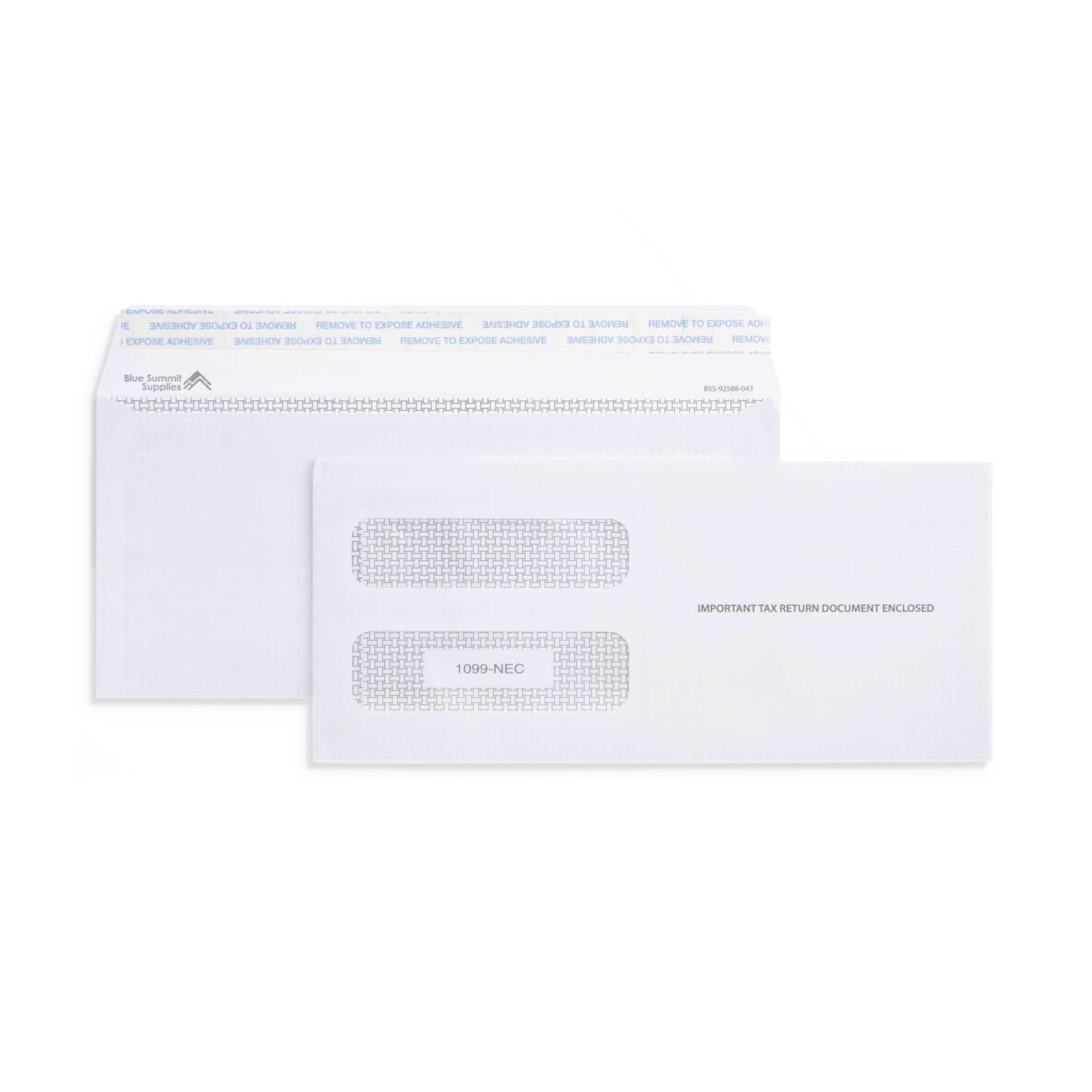 Blue Summit Supplies 500 1099 NEC Tax Form Envelopes, Fits 3 Part 1099 NEC 2022 Forms, 3 13/16’’ x 8 3/8’’, Peel and Seal
