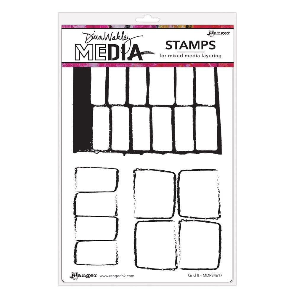 Dina Wakley Media Cling Rubber Stamps - Grid It MDR84617