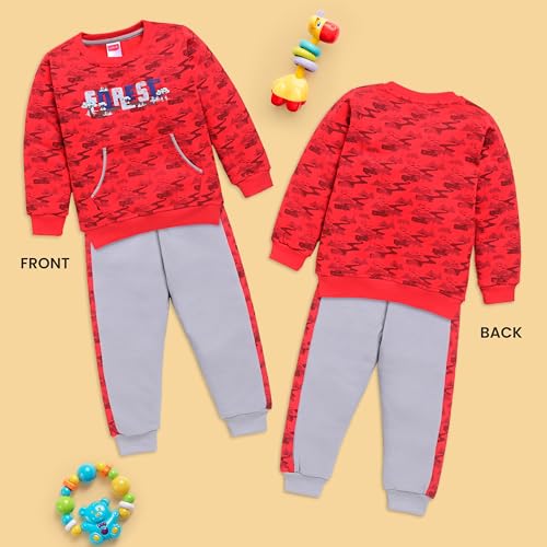 Image of LuvLap Baby Boys Full Sleeve Sweatshirt & Pyjama Set Pack of 1
