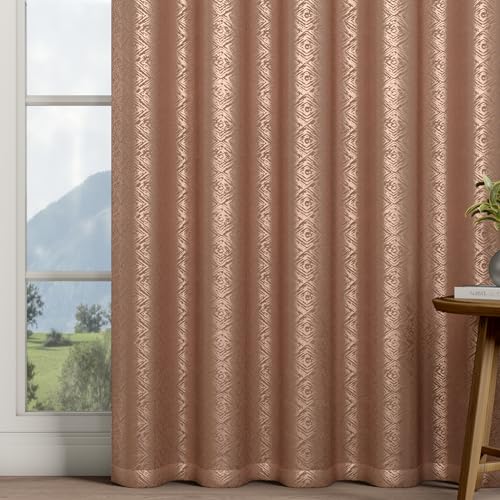 Image of Wakefit Jacquard Room Darkening Curtain | Light Blocking Upto 70% | (7 x 3.9 ft) | Door Curtain | Set of 2 | Reduces Noise | Machine Washable | Smash |Diamond Sand Pink