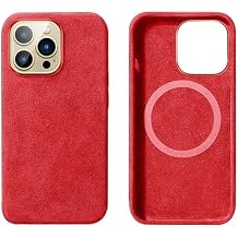 Alcantara Suede Case for iPhone 15/15 Plus/15 Pro/15 Pro Max, Compatible with Magsafe Camera Protection Alloy Button Skin Friendly Heat Resistant Waterproof Scratch Free