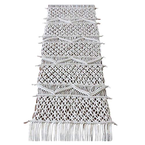 Hemoton Camino de Mesa de Macramé Algodón Crochet Encaje Camino de Mesa...