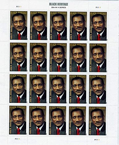 John H. Johnson Lençol completo com 20 carimbos atuais de primeira classe Scott 4624