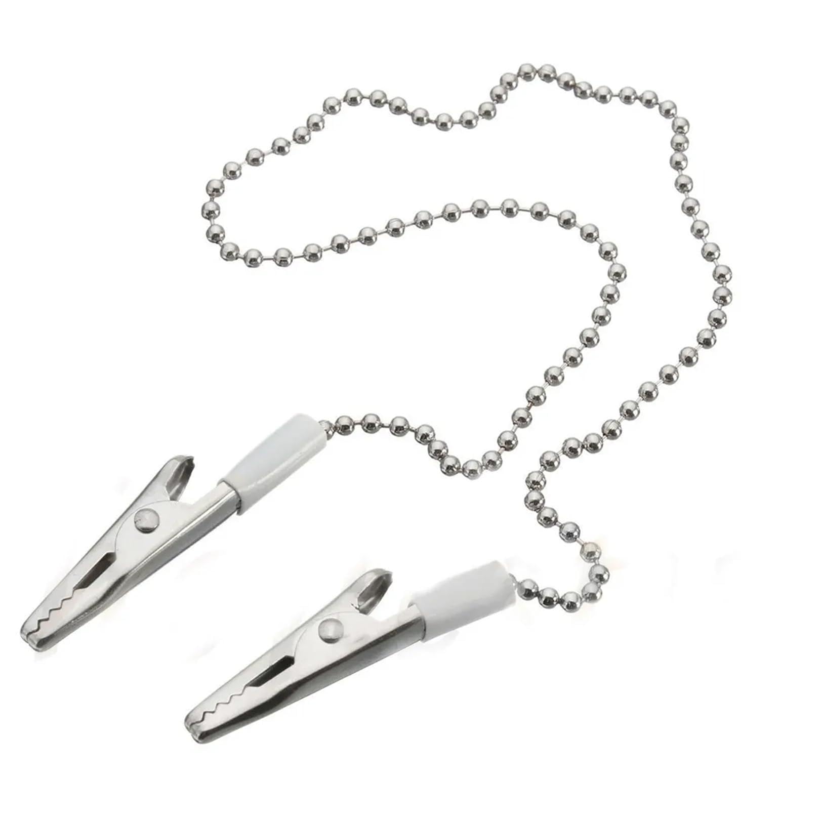 Pack of 3 napkin chains, napkin chain with clip, seniors for napkin holders, stainless steel with clips, silver bib chain, adults and children, 19 inch metal napkin clip, silver