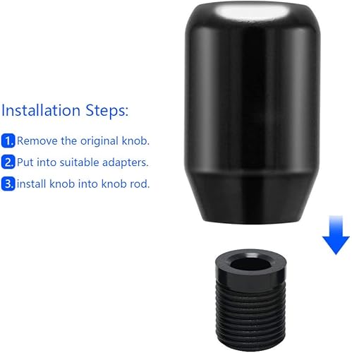 Miniatura 3 de Viemx&Bm Pomo de cambio de 6 velocidades, extensión JDM Racing manual automático con adaptador atornillado para Mazda Miata Subaru Focus ST 350z