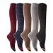 Lovely Annie Women's 5 Pairs Pack Knee High Cotton Boot Socks Size 6-9 (5 Color)