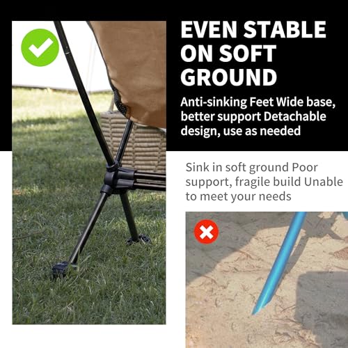 Image of Naturehike YL08 Ultralight Camping Chair, 2.38 LBS Portable Backpacking Chair with Anti-Sinking Feet, Lightweight Compact Folding Hiking Camp Chair