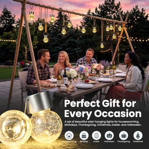 SOLPEX Hanging Solar Lights for Outside Garden Solar Hanging Lanterns 8 Pc - image 7
