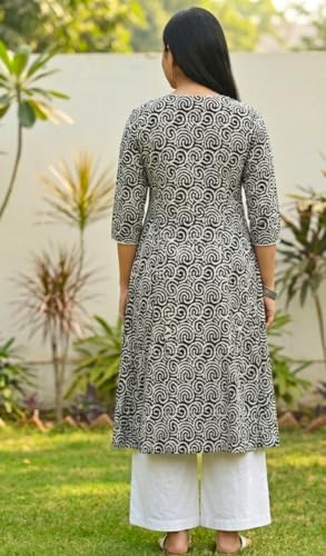 Image of CREATION & YOU Women Plus Size Cotton Printed Kurta with Pant Set | Work /Office Wear Kurta Set for Women