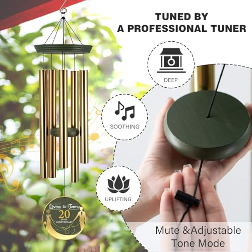 Image of ASTARIN Wedding Memory Day Gifts Wind Chimes Customized, Personalized Wind Chimes 2025, for Couple Women Men, Deep Tone Wooden Windchime