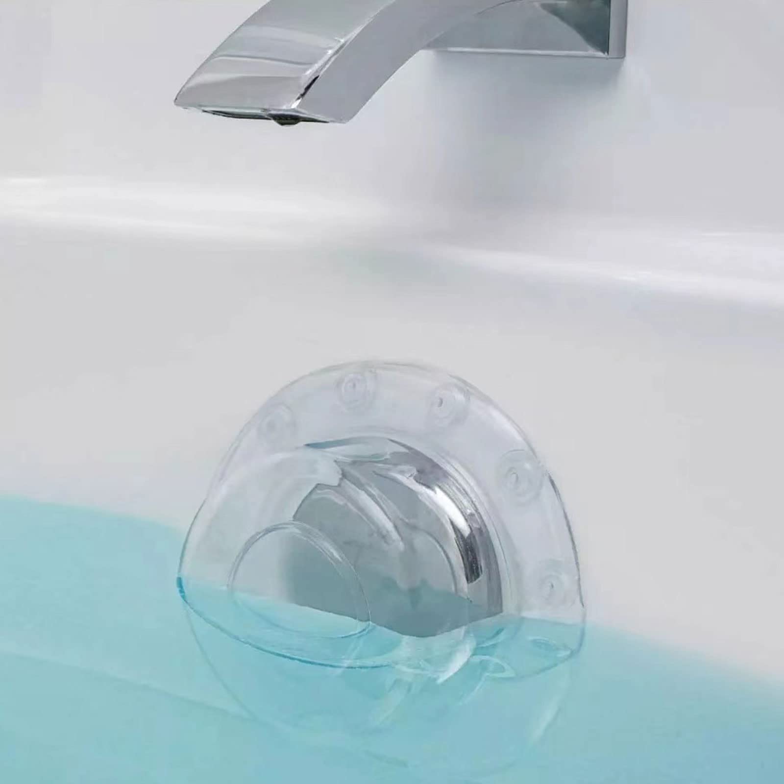 FuninCrea Osłona przelewu wanny, osłona odpływu wanny z super mocnym uchwytem, średnica 15,2 cm, dodaje cale, trwała osłona odpływu wanny