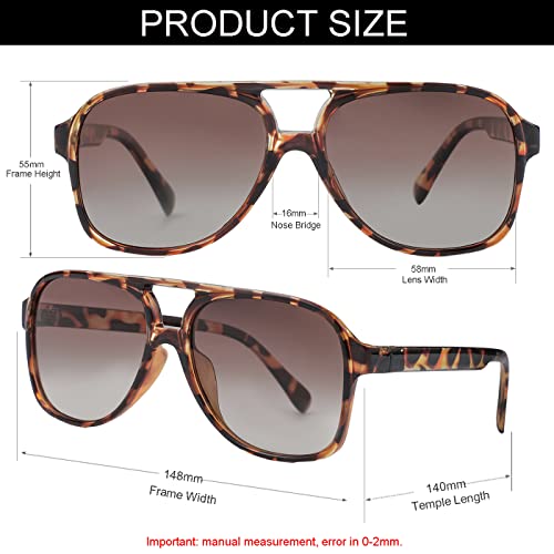 Image of Polarized Classic Vintage Aviator Sunglasses for Men Women Large Frame Retro 70s Sunglasses