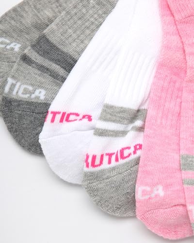 Image of Nautica Womens No Show Socks Moisture Wicking Athletic Low Cut Socks 6 Pack | Moisture Wicking Dri-Motion Fabric, Cushioned Key Areas, Banded Arch Support, No Show Low Cut, Shoe Size 4-10