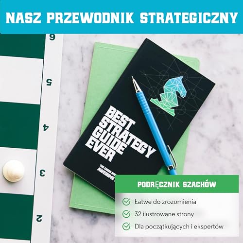 Najlepszy zestaw szachowy w historii, zestaw szachów turniejowych, 3 x potrójne ważone elementy Staunton, ze składaną dwustronną silikonową szachownicą o długości 50 cm, edycja super ciężka,