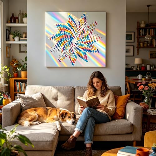 Bloques acrílicos de doble cara con azulejos holográficos que reflejan luz iridiscente 5