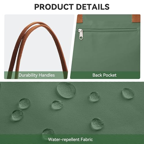 KALIDI Handtasche Damen Groß Shopper Tasche Damen Tote Bag Wasserdicht Arbeitstasche Schultertasche Für Arbeit Büro Reisen Einkaufen Schule (green)