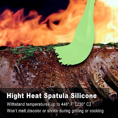 Image of Walfos Basting Brushes Silicone, Heat Resistant Pastry Brushes for Kitchen Cooking, Oil, BBQ Grill, One-Pieces Design,BPA Free and Dishwasher Safe, 2 Pcs (Lime Green)