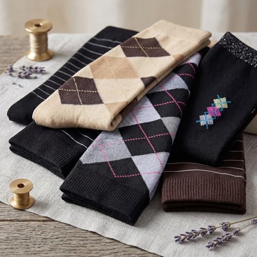 Image of Tipi Toe Women's Knee High Socks 6 Pack - Colorful Funky Patterned Long Socks, Soft & Comfortable Everyday Wear