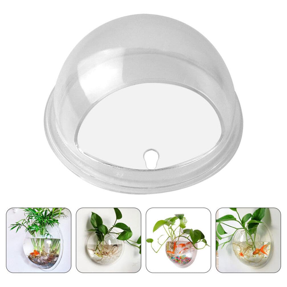 SUPVOX Bocal À Poissons Mural Pot De Plante De Propagation Suspendu Acrylique Mural Réservoir De Poissons Vase À Bulles Récipient De Fleur Aquarium Mur Pot De Plante Décor 23 Cm