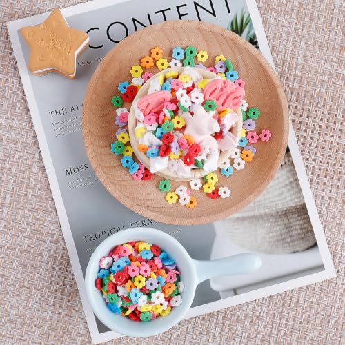 Image of Rainbow Flower Sprinkles, Edible Petals Confetti for Cake Decorating | Rainbow Sprinkles Mix for Baking Topping, Cupcakes, Cookies, Ice Cream, Spring Birthday Party Easter Holiday Supplies