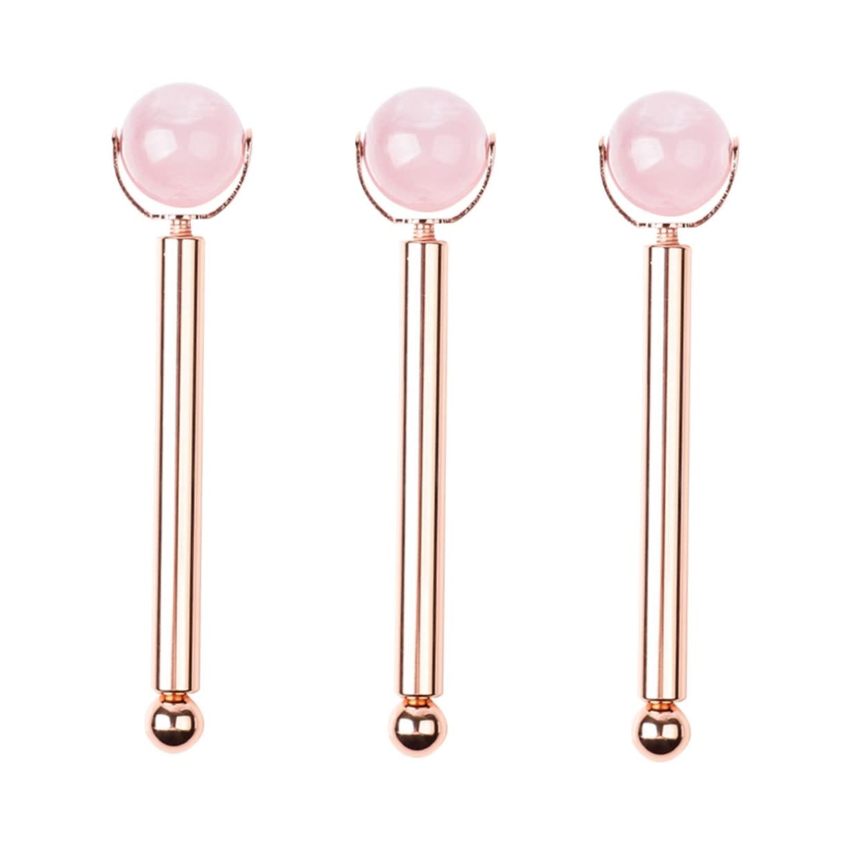 FRCOLOR Lot De 3 Rouleaux De Massage Pour Le Visage Entraînement Musculaire Beauté Soins De La Peau De Jade Anti-gonflements