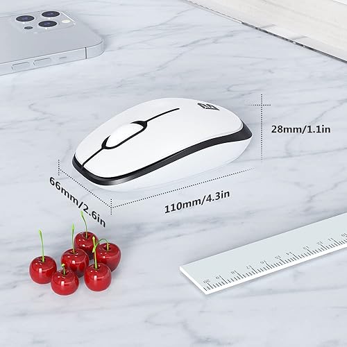 Miniatura 4 de WolfLawS Ratón inalámbrico para PC, portátil, Mac, 2.4 GHz con mini receptor USB, ratones ópticos silenciosos con nano receptor, ratones de