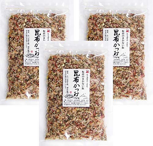 カネジョウ 板前のまかない飯 昆布かつお 40g ×3袋セット ふりかけ ごはんのおとも 食塩不使用 無添加 無塩 減塩 国産 のり 昆布
