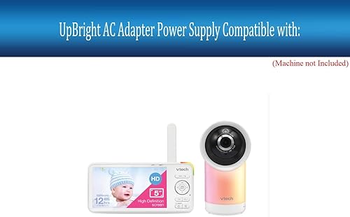 Miniatura 2 de UpBright Adaptador de 5 V CACC compatible con Vtech RM5766HD RM5766-2HD RM57662HD 5 "Smart Wi-Fi 2K Pan & Tilt Video Baby Monitor RM 5766 Unidad BU