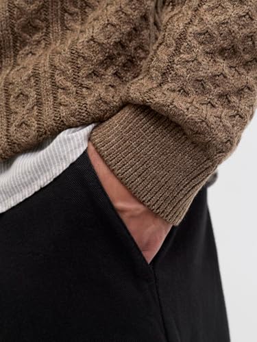 Jersey de punto para hombre con cuello alto ajustable de diseño casual 5