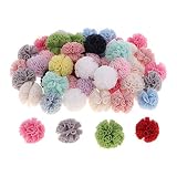 B Baosity 50 Stücke Gemischt Plüsch Ball Pompom Bommel Schlüsselanhänger Handtaschenanhänger Dekor DIY Basteln
