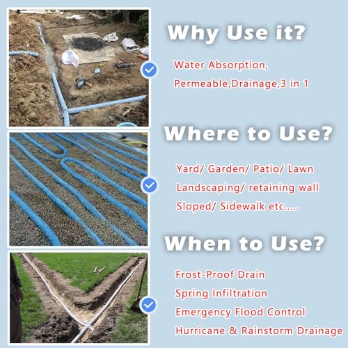 Tube de drainage souterrain à infiltration douce contre la stagnation de l'eau - 7