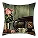 Pościel Vintage Photo Poszewka na poduszkę Kwiat Zegar Samochód Drukowane Poszewki Na Poduszki Home Sofa Decor Poszewki na Poduszki 45x45cm-8