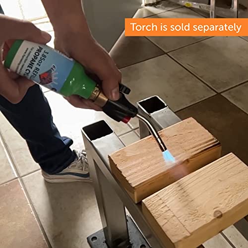 Flame King 1/4-Lb Empty Refillable Propane Cylinder Tank, Small Propane Lamps And Lanterns - Reusable & Transportable - Safe And Legal Refill Option - Ul1769 Listed Valve, Alloy Steel, 3.85Oz, Green #TOP6