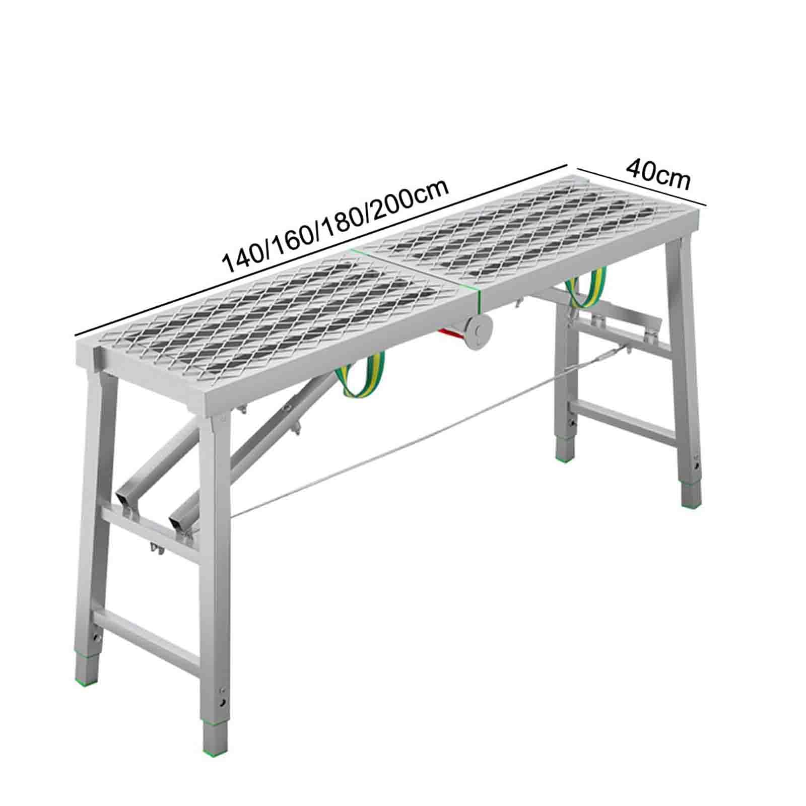 Aluminiowa składana platforma robocza, 362 kg, konstrukcja pojemnościowa do rusztowań z płyt kartonowo-gipsowych i konstrukcji, użyj ciężkiej drabiny Du do miejsc pracy