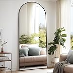 Floor Full Length Mirror, Arched Mirrors Full Length 76"x34" Freestanding Large & with Aluminum Frame&Wall Mounted & Hanging or Leaning& Full Body Mirror for Bedroom, Black