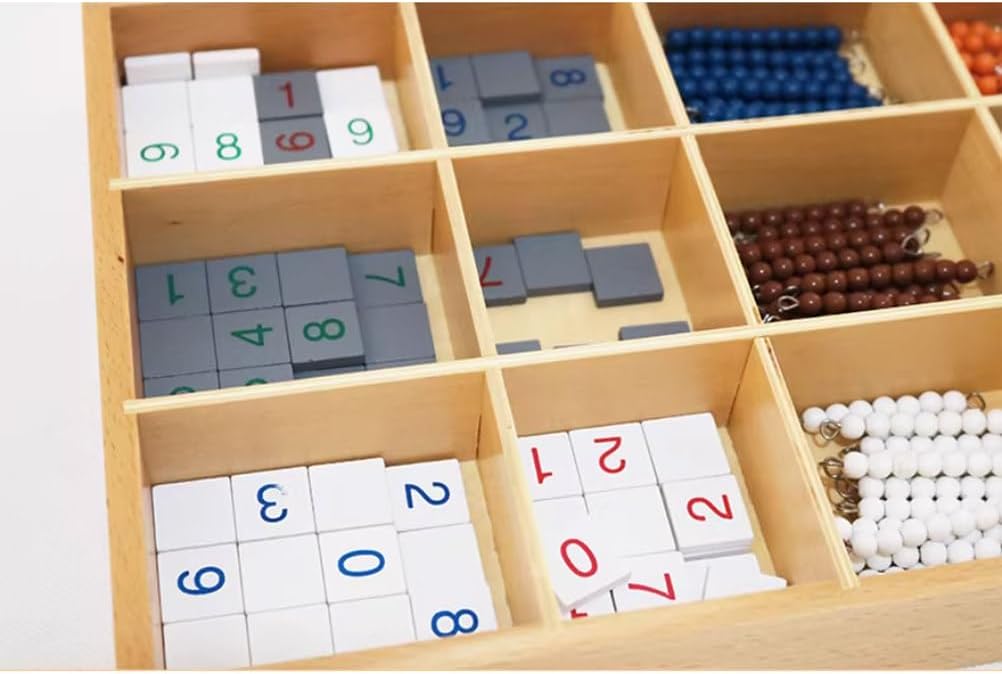 Montessori Early Education Smart Arithmetic Display Tray Corresponding Box Hand-Eye Coordination