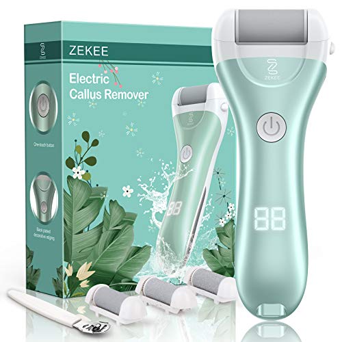 Electric Foot File, Rechargeable Callus Remover Hard Skin Remover Pedicure Tool kit for Feet Electronic Callus Shaver Waterproof Professional Pedi Care for Cracked Heels Thick Callous and Dead Skin