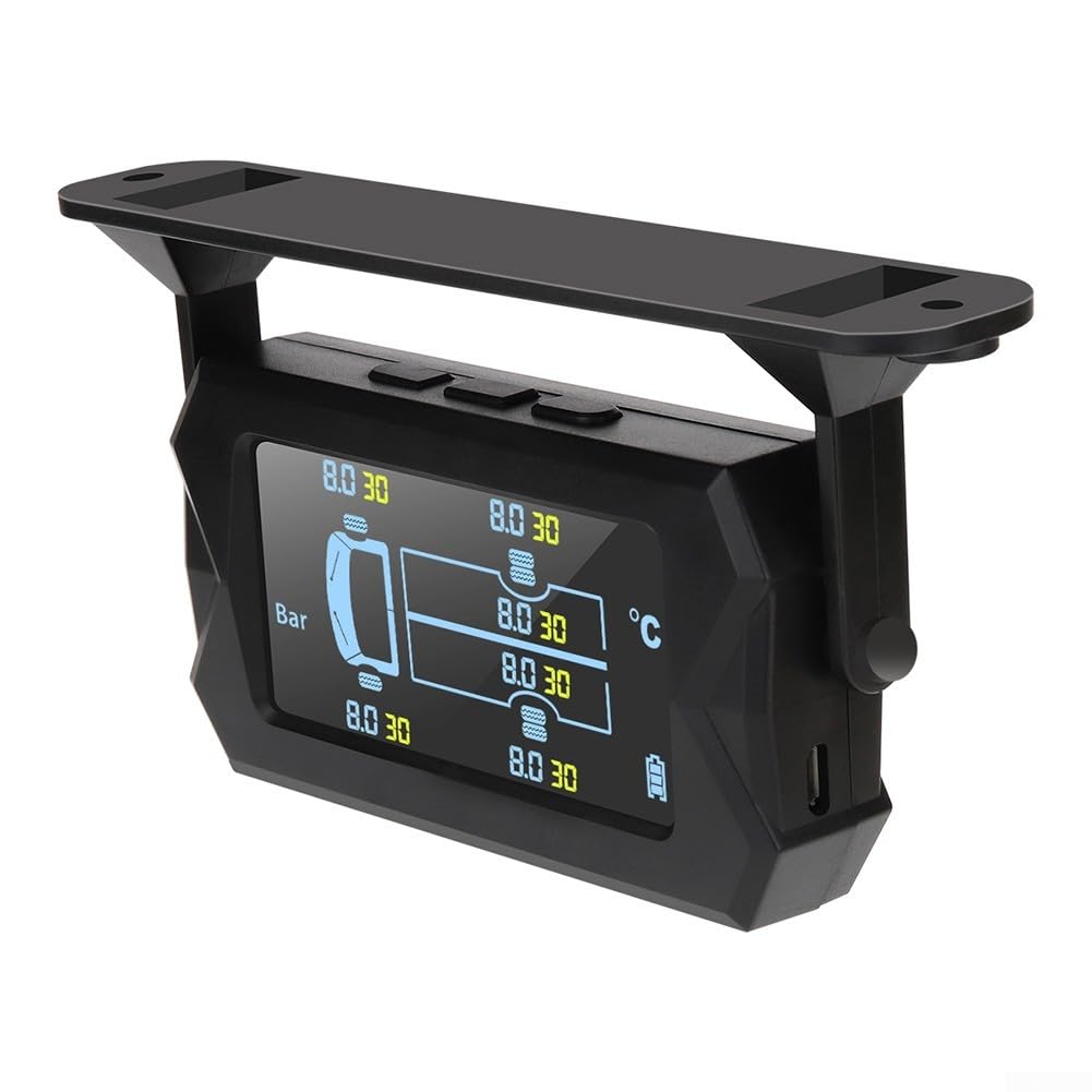 Autoreifendruckkontrollsystem mit Solar TPMS, kabellos, 6 externe Sensoren (15bar)
