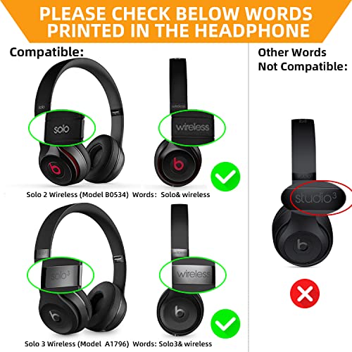 YOCOWOCO Replacement Ear Pads Cushions for Beats Solo 2 Wireless/Solo 3 Wireless On-Ear Headphone - Image 2
