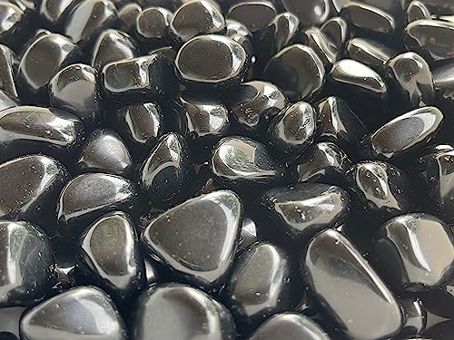 Image of GAF TREASURES 1 /2 LB Black Obsidian Tumbled Stones, Polished Black Obsidian Stone, Black Obsidian Healing Crystals (Black Obsidian)