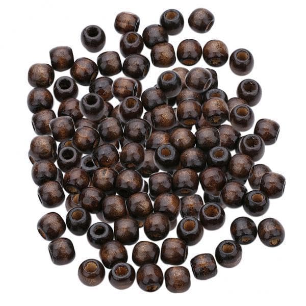 SNAPPSY 3x100 Pieces Coffee Wooden Barrel European Large Hole Beads Charms DIY Jewelry-image-5