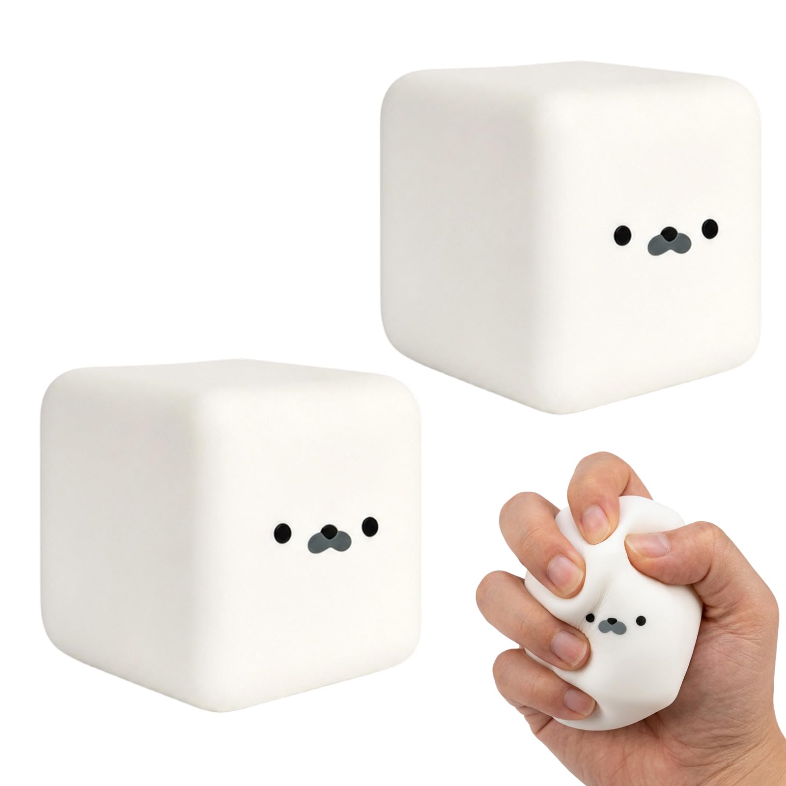 GETFACAI 2 PCS Tofu Squishy, Viral Squishies, Charming Decor for Home and Office, For Squishy Lovers and Cute Fidgets Enthusiasts, Multiple Colors