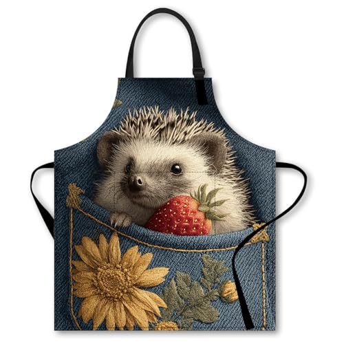 Image of Nuxovilar Cute Apron with Pockets, 26.77 * 30.7 Inches, Versatile for Meal Prep, Baking, Holiday Cooking