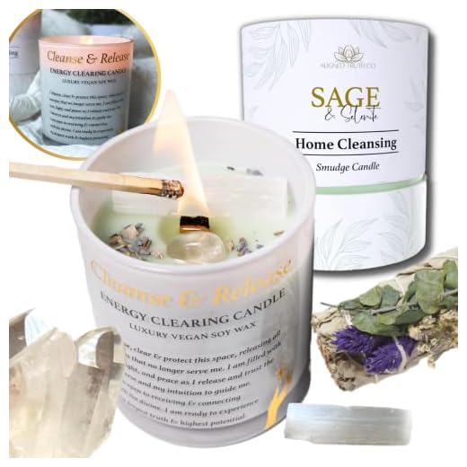 Sage Crystal Cleansing Manifestation Candle