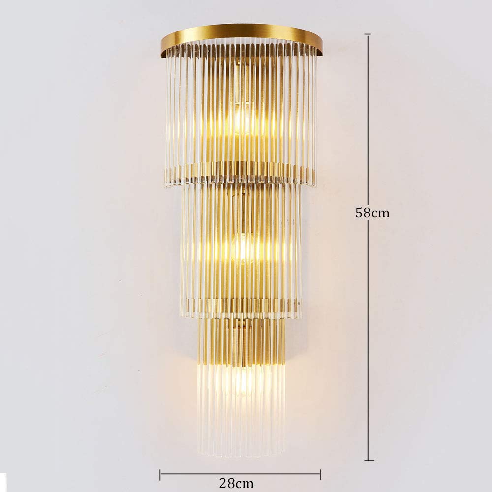 Luces de Pared LED, lámpara de Pared para Sala de Estar Interior, iluminación de Pared Decorativa de Cristal de Acero Inoxidable Moderna para Dormitorio, Camino, Pasillo, escaleras, balcón