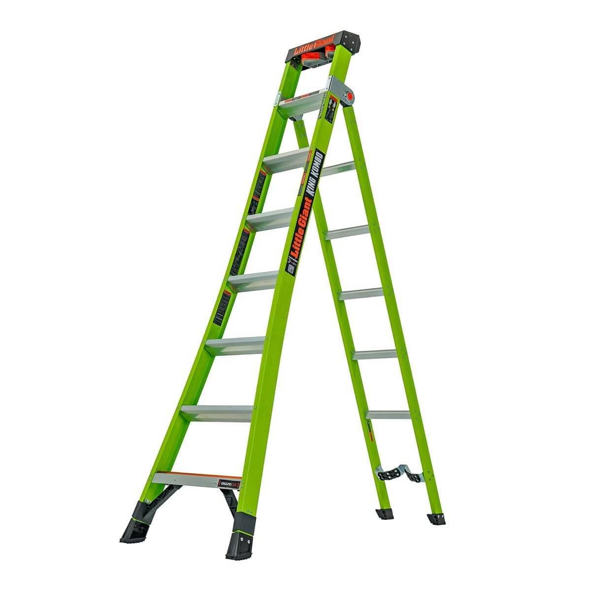 Little Giant King Kombo - Escalera 3 en 1 de 5+4 peldaños con Almohadilla giratoria, Color Verde 13580